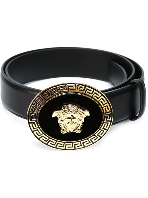 versace collection men's black leather adjustable belt sydney|versace belt men medusa.